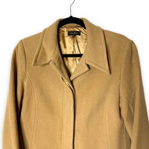 Aritzia Talula Babaton Tan Virgin Wool Cashmere Blend Trench Peacoat Size M - Picture 3 of 6